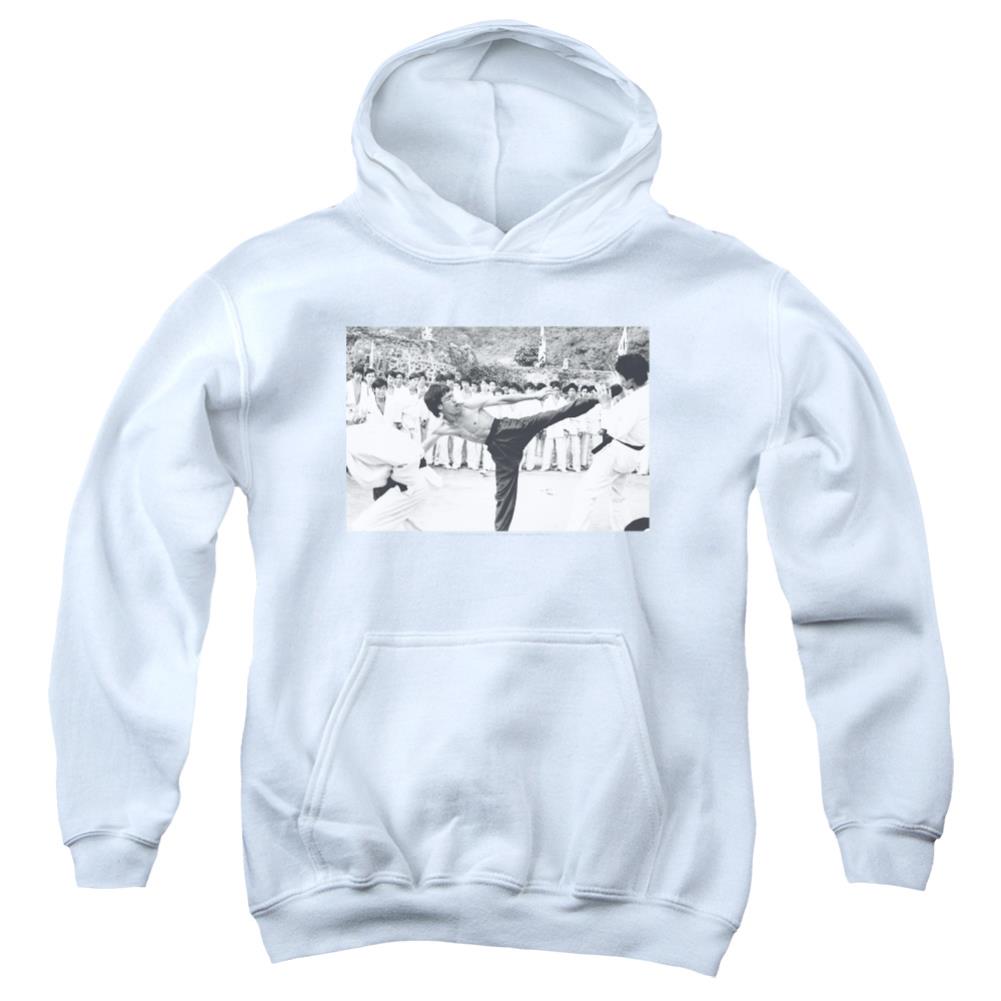Bruce Lee Kick To The Head Youth Cotton Poly Pull-Over Hoodie