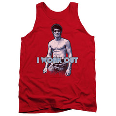 Bruce Lee Lee Works Out Men's 18/1 Cotton Tank Top