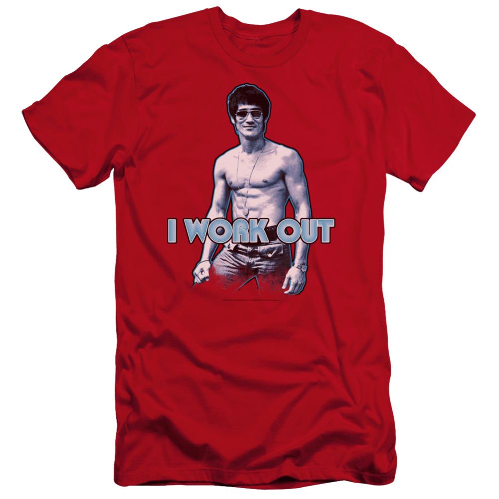 Bruce Lee Lee Works Out Men's Ultra-Soft 30/1 Cotton Slim Short-Sleeve T-Shirt