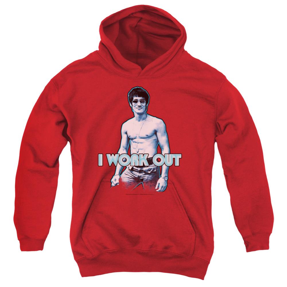 Bruce Lee Lee Works Out Youth Cotton Poly Pull-Over Hoodie