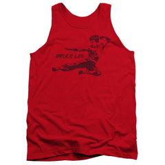 Bruce Lee Line Kick Men's 18/1 Cotton Tank Top