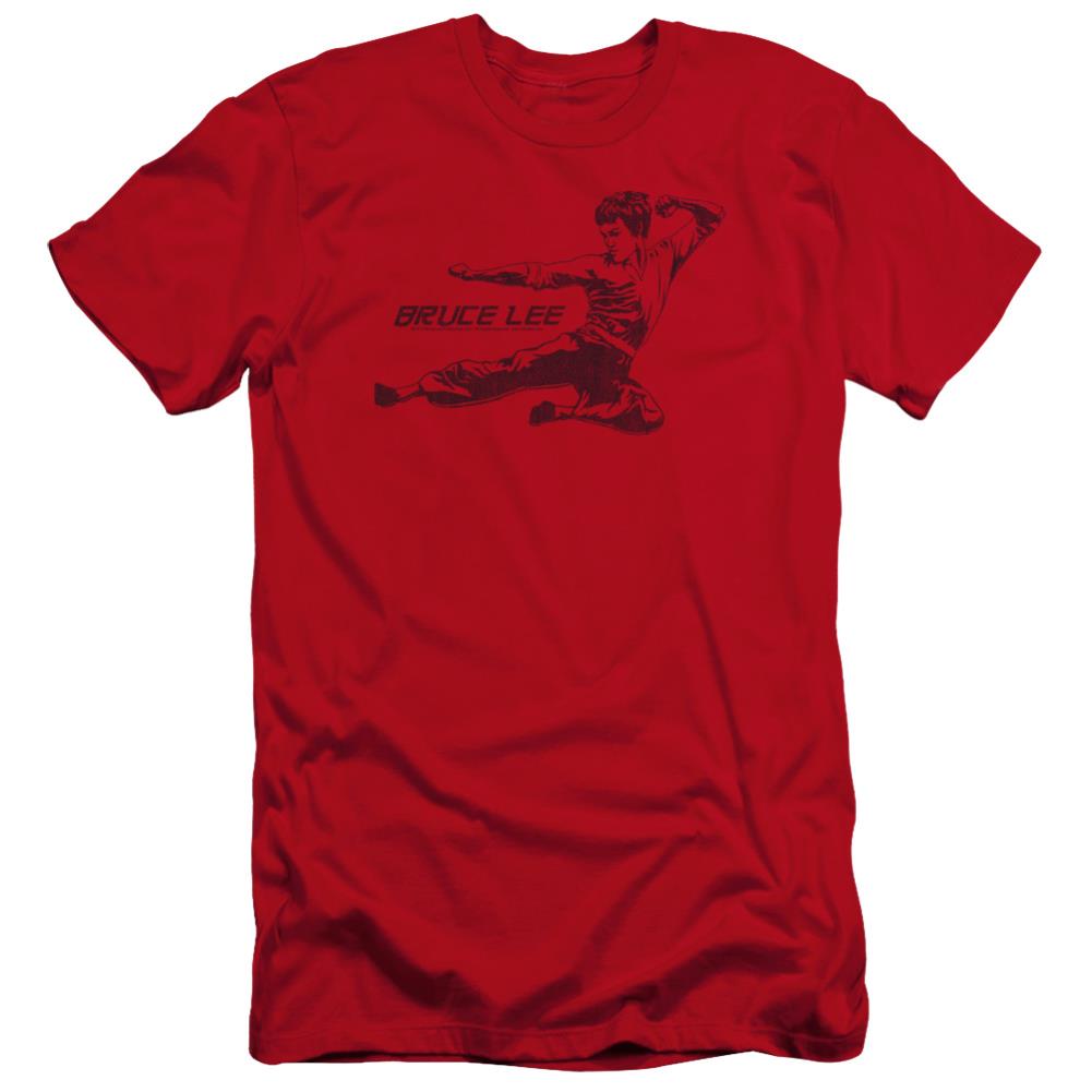 Bruce Lee Line Kick Men's Ultra-Soft 30/1 Cotton Slim Short-Sleeve T-Shirt