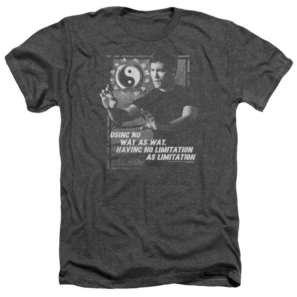 Bruce Lee No Way As A Way Men's 30/1 Heather 60 40 Poly Short-Sleeve T-Shirt
