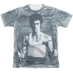 Bruce Lee Nunchucks Men's Regular Fit Poly Cotton Short-Sleeve T-Shirt