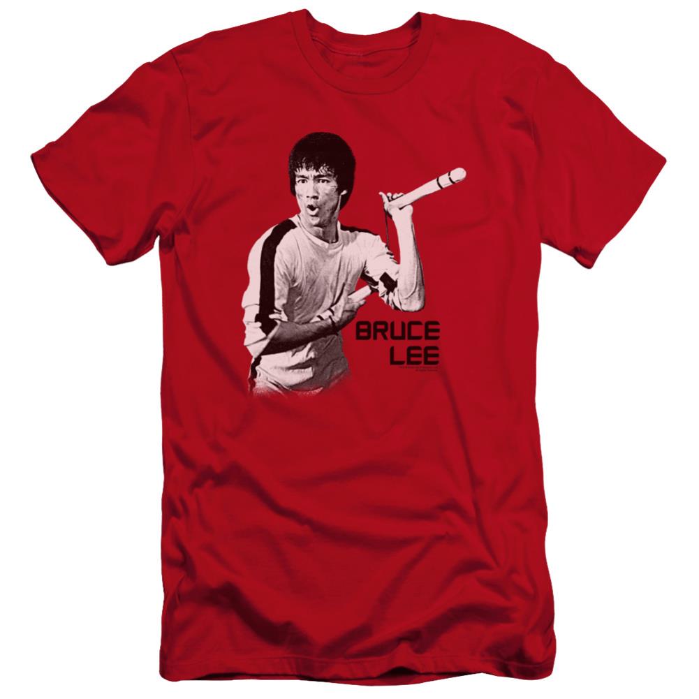 Bruce Lee Nunchucks Men's Ultra-Soft 30/1 Cotton Slim Short-Sleeve T-Shirt
