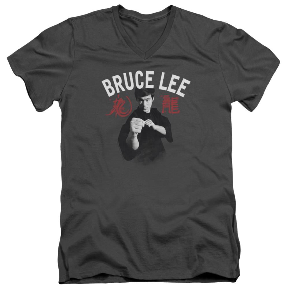 Bruce Lee Ready Men's 30/1 Cotton Slim V-Neck T-Shirt