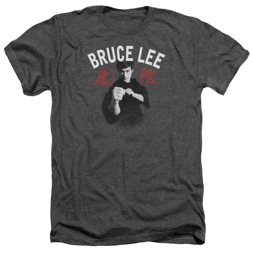 Bruce Lee Ready Men's 30/1 Heather 60 40 Poly Short-Sleeve T-Shirt