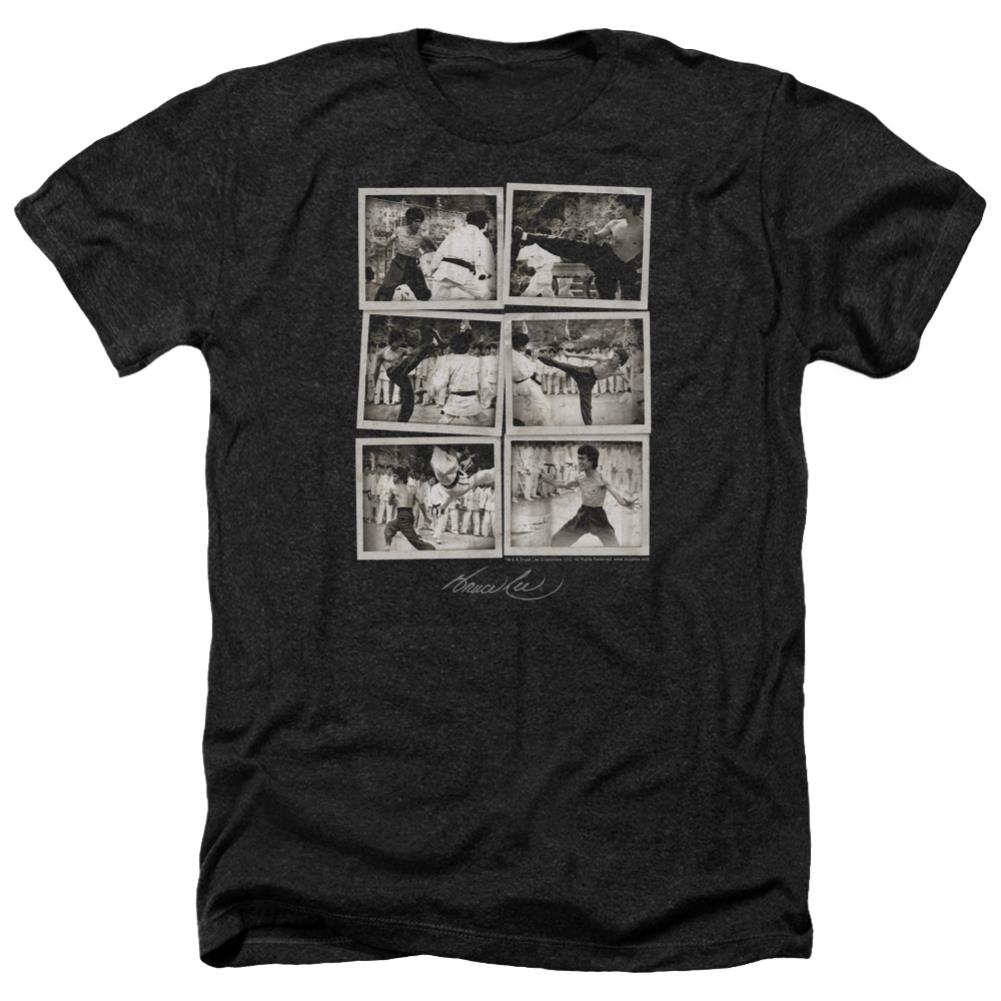Bruce Lee Snap Shots Men's 30/1 Heather 60 40 Poly Short-Sleeve T-Shirt