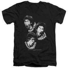 Bruce Lee Sounds Of The Dragon Men's 30/1 Cotton Slim V-Neck T-Shirt