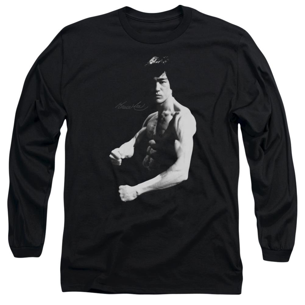Bruce Lee Stance Men's 18/1 Cotton Long-Sleeve T-Shirt
