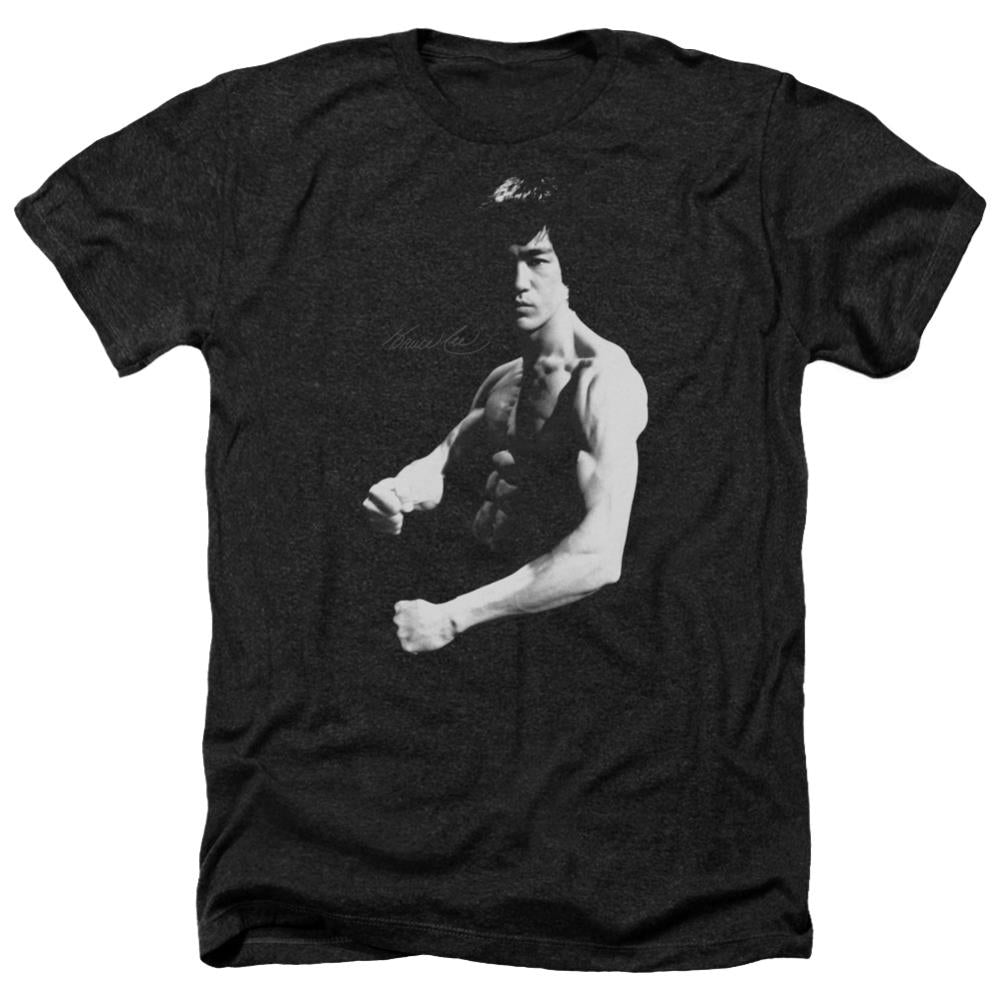 Bruce Lee Stance Men's 30/1 Heather 60 40 Poly Short-Sleeve T-Shirt