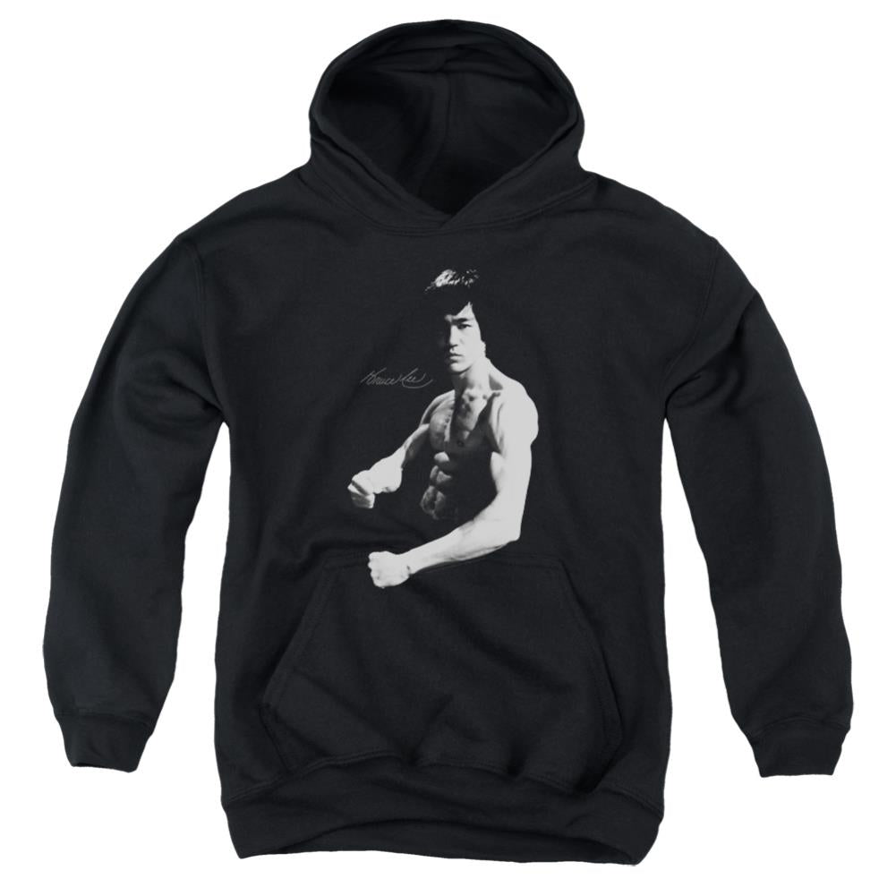 Bruce Lee Stance Youth Cotton Poly Pull-Over Hoodie