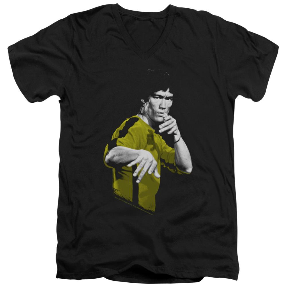 Bruce Lee Suit Of Death Men's 30/1 Cotton Slim V-Neck T-Shirt