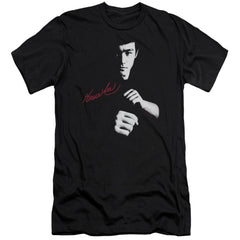Bruce Lee The Dragon Awaits Men's Ultra-Soft 30/1 Cotton Slim Short-Sleeve T-Shirt