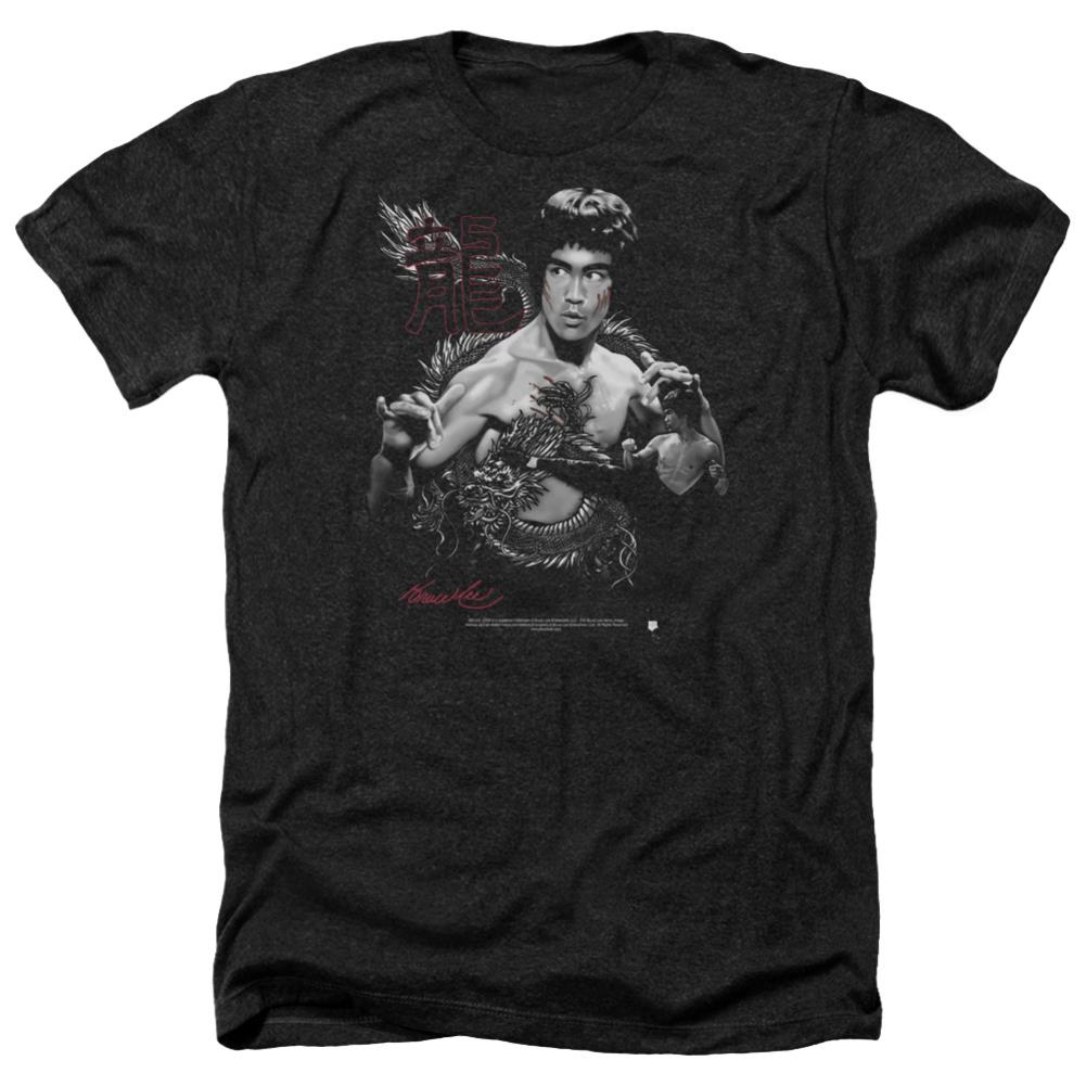 Bruce Lee The Dragon Men's 30/1 Heather 60 40 Poly Short-Sleeve T-Shirt