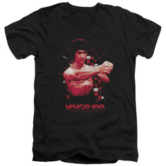 Bruce Lee The Shattering Fist Men's 30/1 Cotton Slim V-Neck T-Shirt