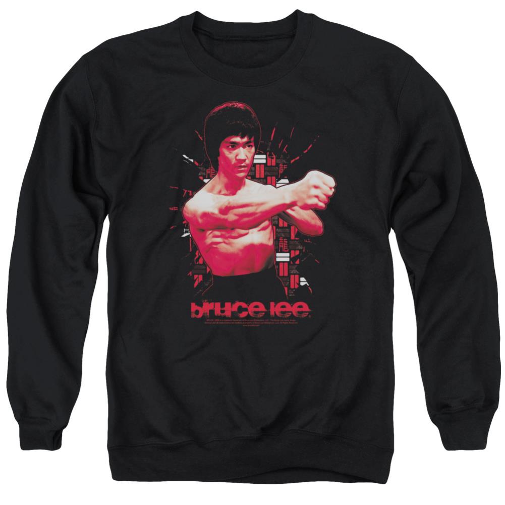 Bruce Lee The Shattering Fist Men's Crewneck 50 50 Poly Long-Sleeve T-Shirt