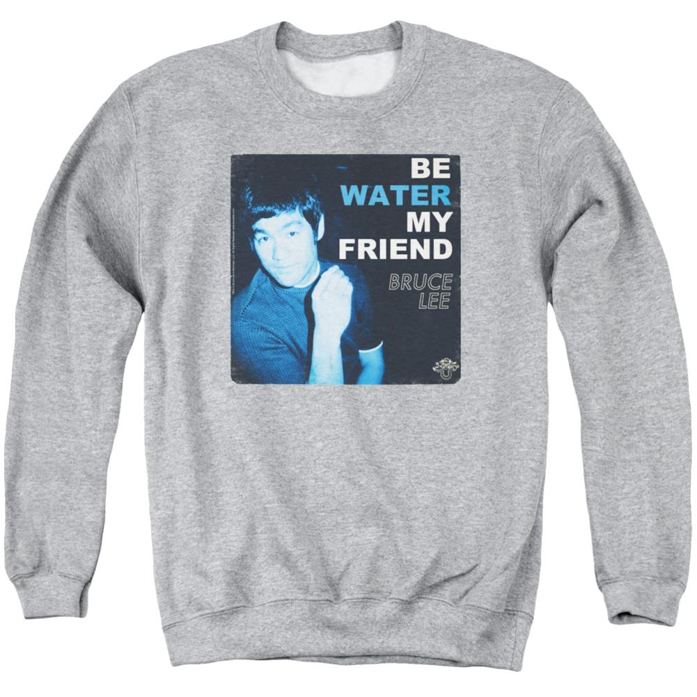 Bruce Lee Water Men's Crewneck 50 50 Poly Long-Sleeve T-Shirt