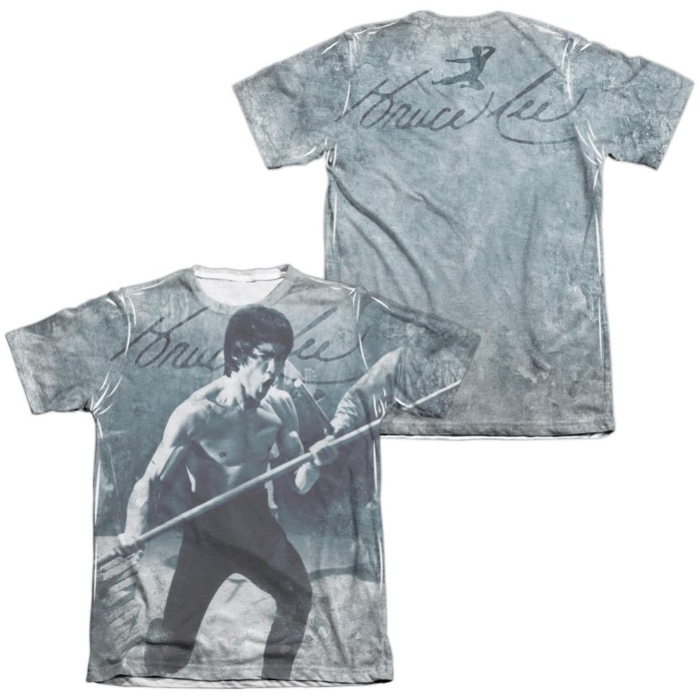 Bruce Lee Whoooaa (Front/Back Print) Men's Regular Fit Poly Cotton Short-Sleeve T-Shirt