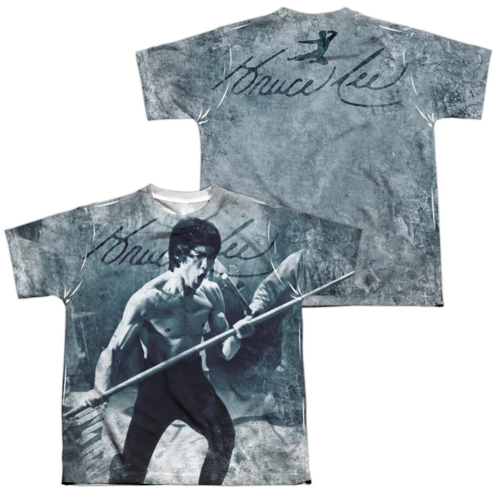 Bruce Lee Whoooaa (Front/Back Print) Youth Regular Fit Poly Short-Sleeve T-Shirt