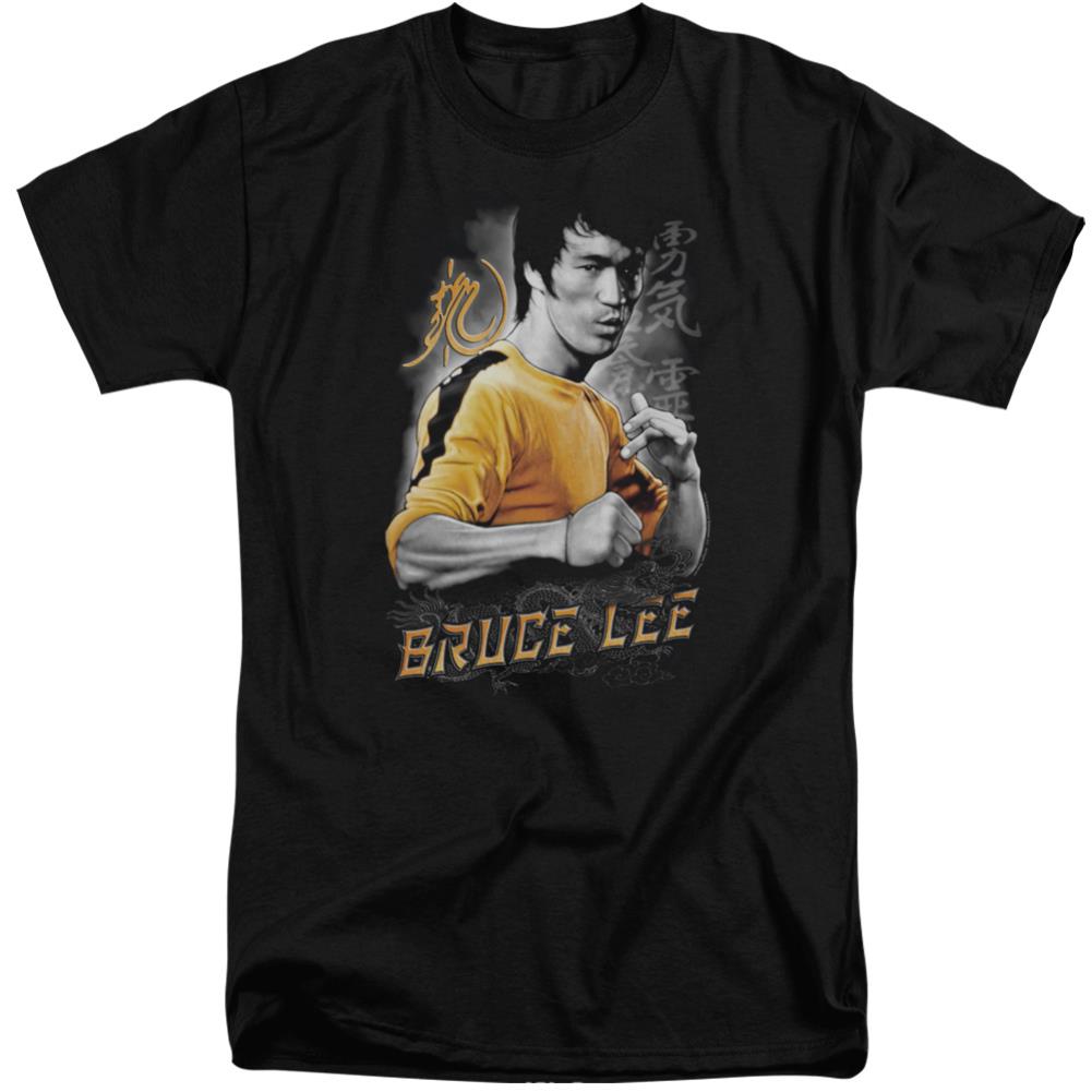 Bruce Lee Yellow Dragon Men's 18/1 Tall Cotton Short-Sleeve T-Shirt
