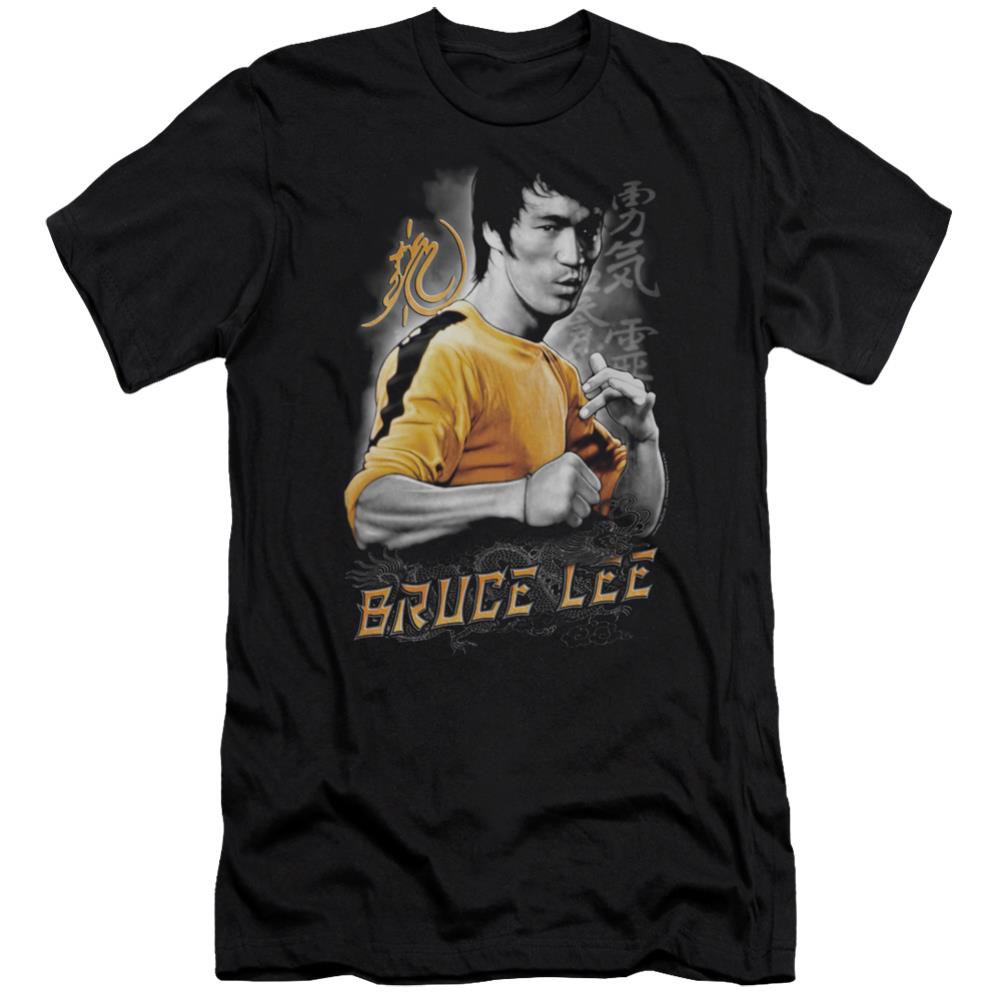 Bruce Lee Yellow Dragon Men's Ultra-Soft 30/1 Cotton Slim Short-Sleeve T-Shirt
