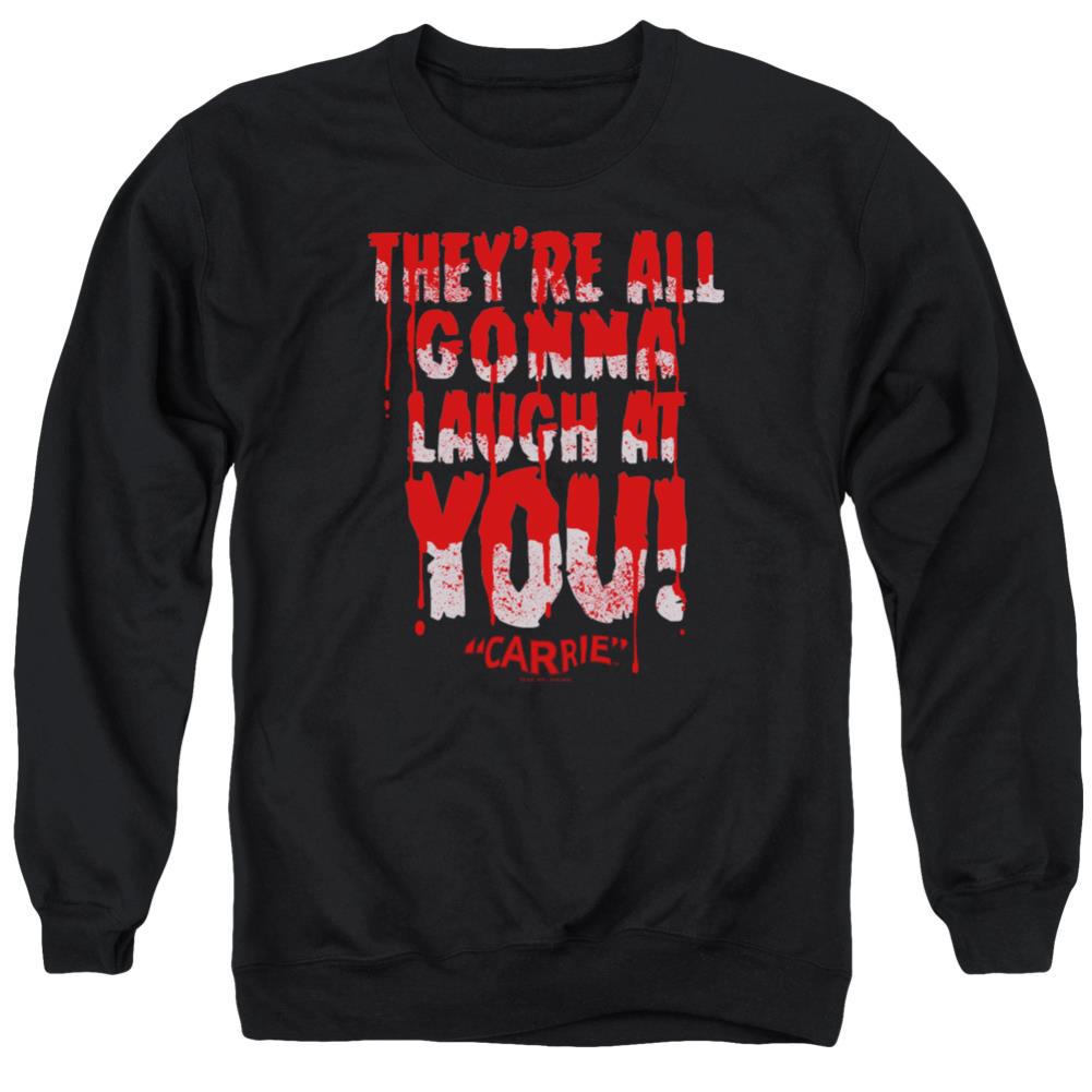 Carrie Laugh At You Men's Crewneck 50 50 Poly Long-Sleeve T-Shirt