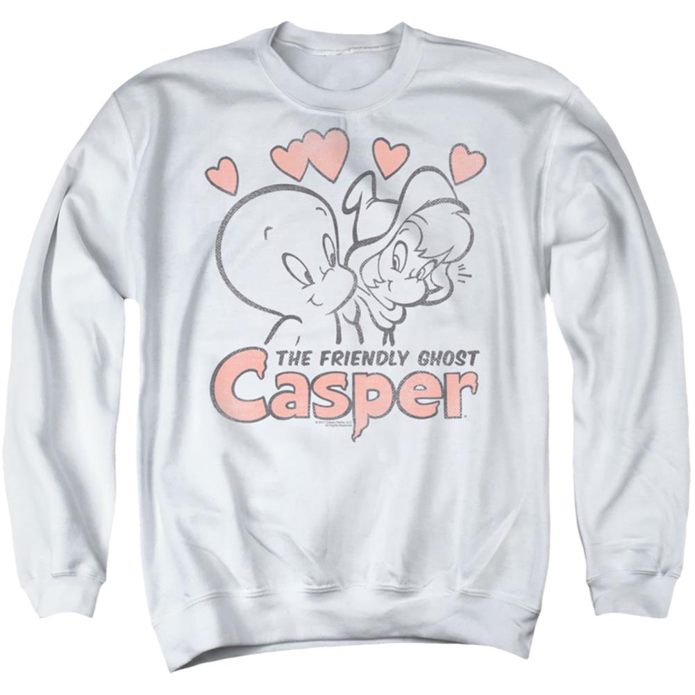 Casper Hearts Men's Crewneck 50 50 Poly Long-Sleeve T-Shirt