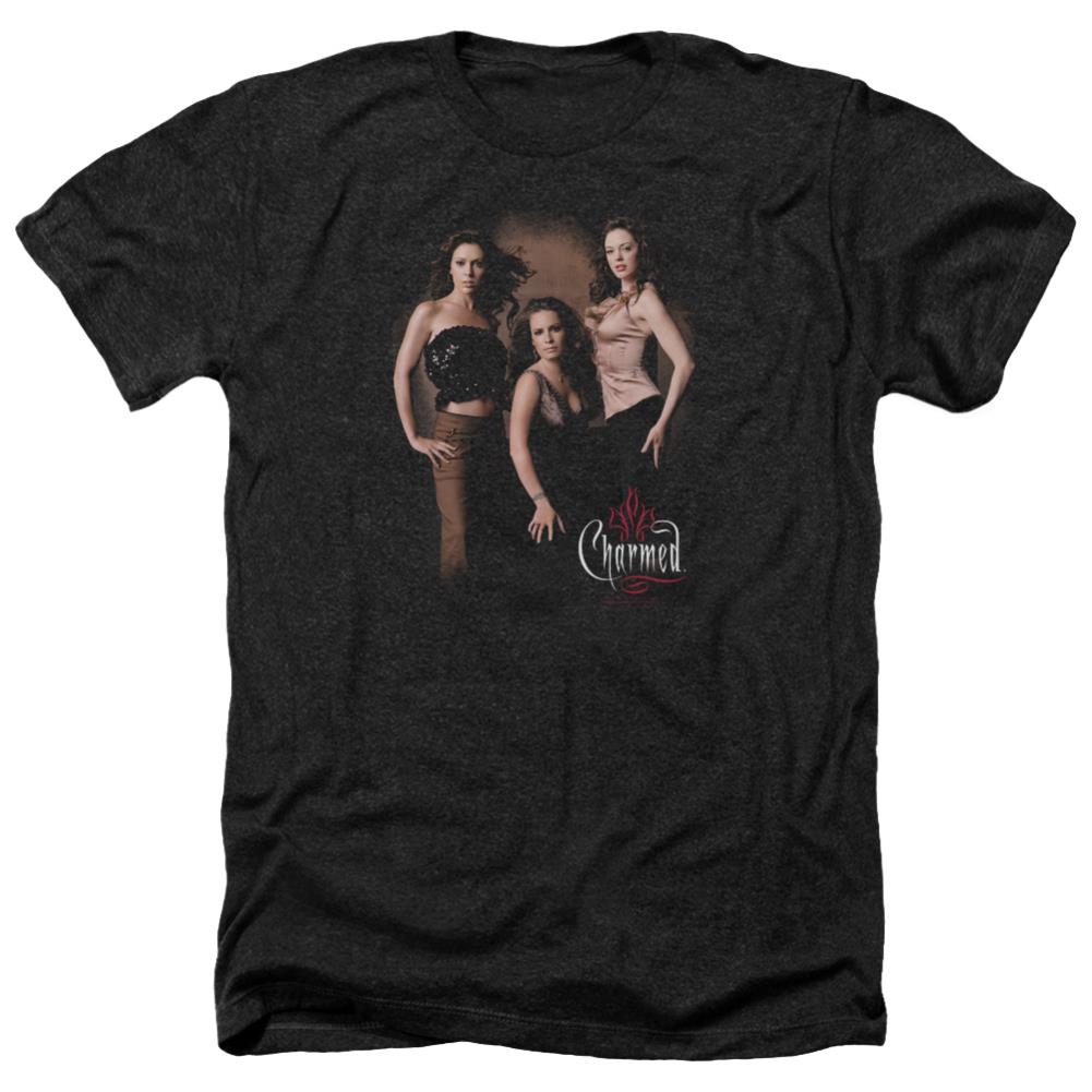 Charmed Three Hot Witches Men's 30/1 Heather 60 40 Poly Short-Sleeve T-Shirt