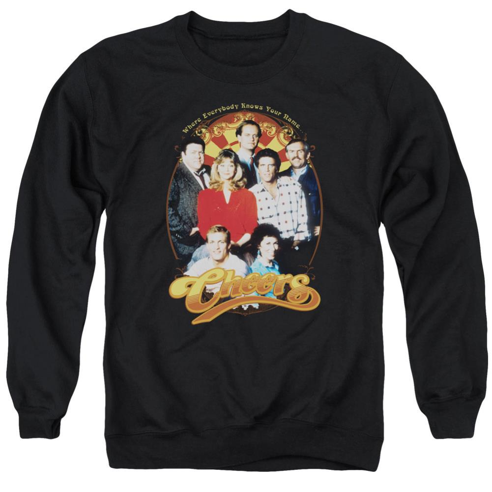 Cheers Group Shot Men's Crewneck 50 50 Poly Long-Sleeve T-Shirt