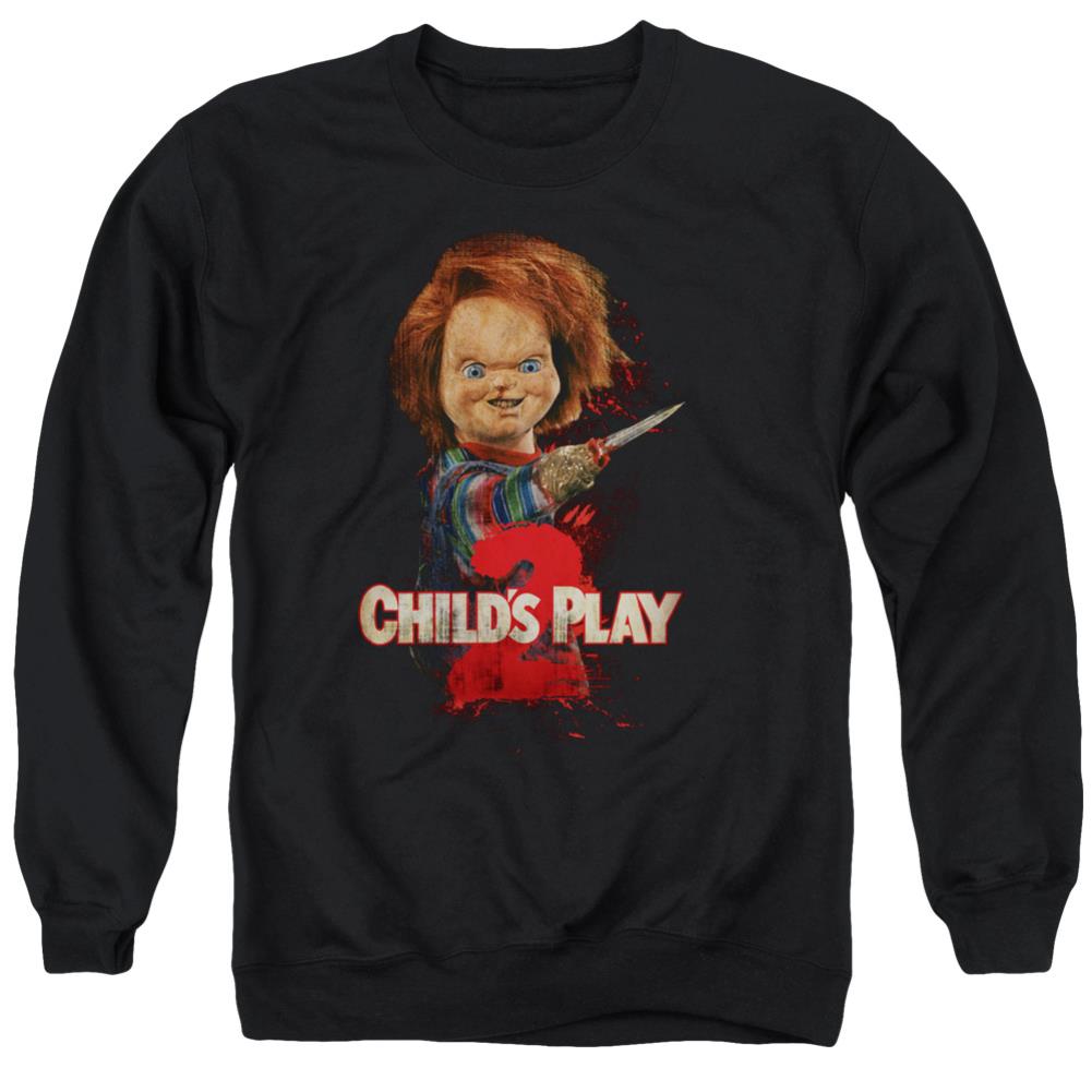 Child's Play 2 Heres Chucky Men's Crewneck 50 50 Poly Long-Sleeve T-Shirt