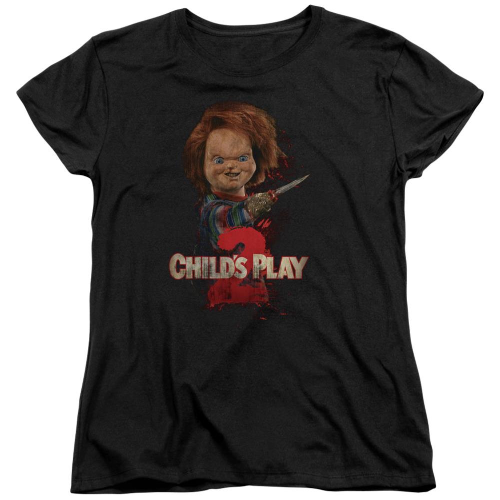 Child's Play 2 Heres Chucky Women's 18/1 Cotton Short-Sleeve T-Shirt