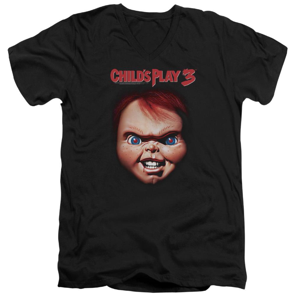 Child's Play 3 Chucky Men's 30/1 Cotton Slim V-Neck T-Shirt
