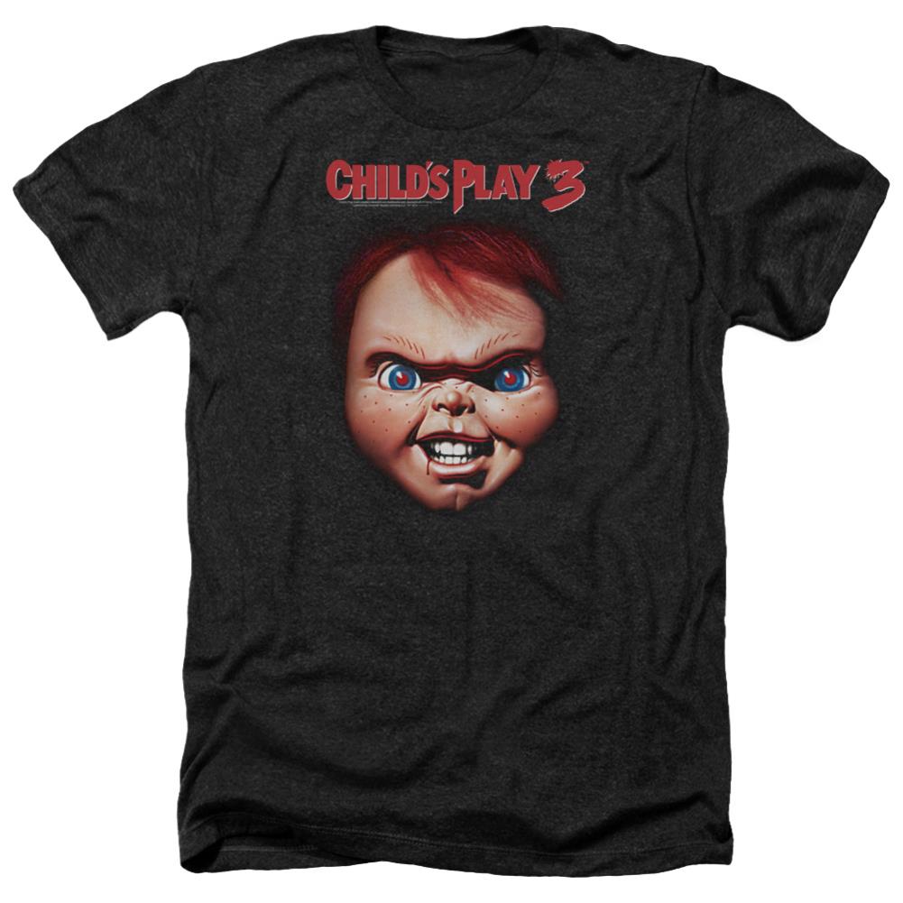 Child's Play 3 Chucky Men's 30/1 Heather 60 40 Poly Short-Sleeve T-Shirt