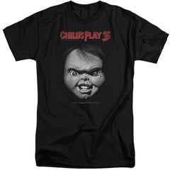 Child's Play 3 Face Poster Men's 18/1 Tall Cotton Short-Sleeve T-Shirt