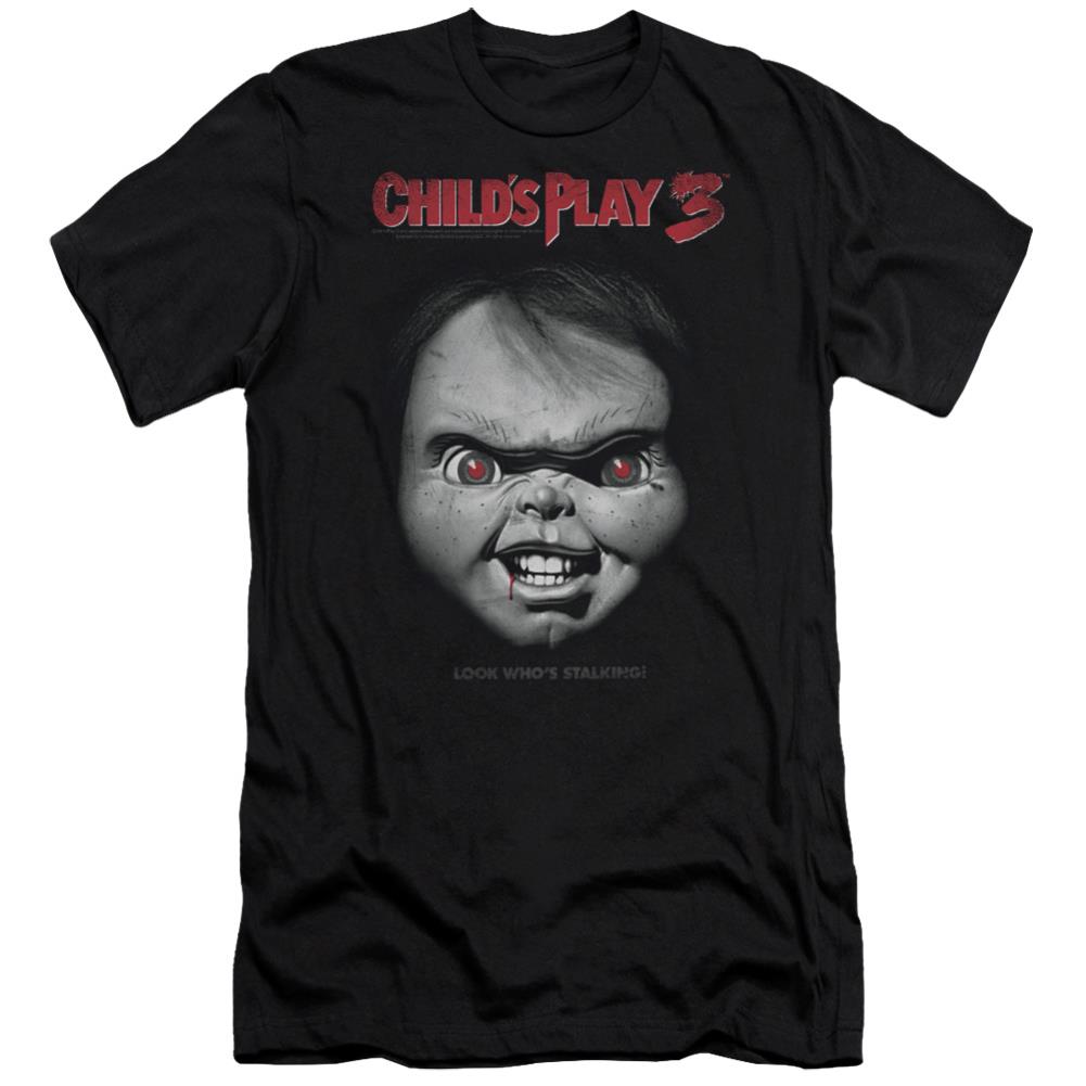 Child's Play 3 Face Poster Men's Ultra-Soft 30/1 Cotton Slim Short-Sleeve T-Shirt