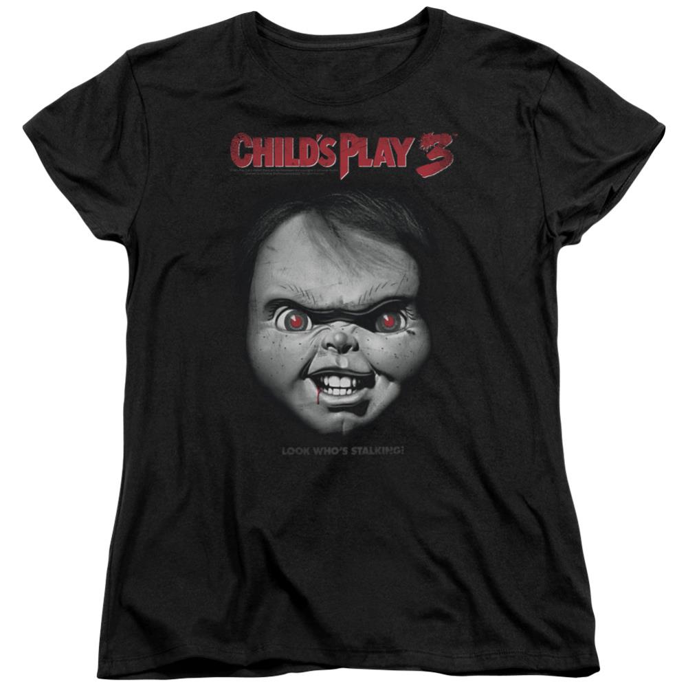Child's Play 3 Face Poster Women's 18/1 Cotton Short-Sleeve T-Shirt