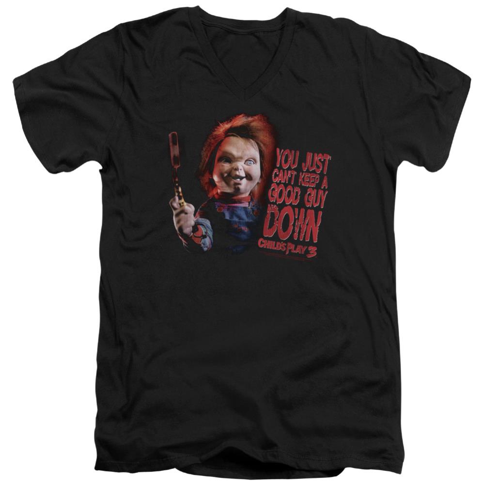 Child's Play 3 Good Guy Men's 30/1 Cotton Slim V-Neck T-Shirt