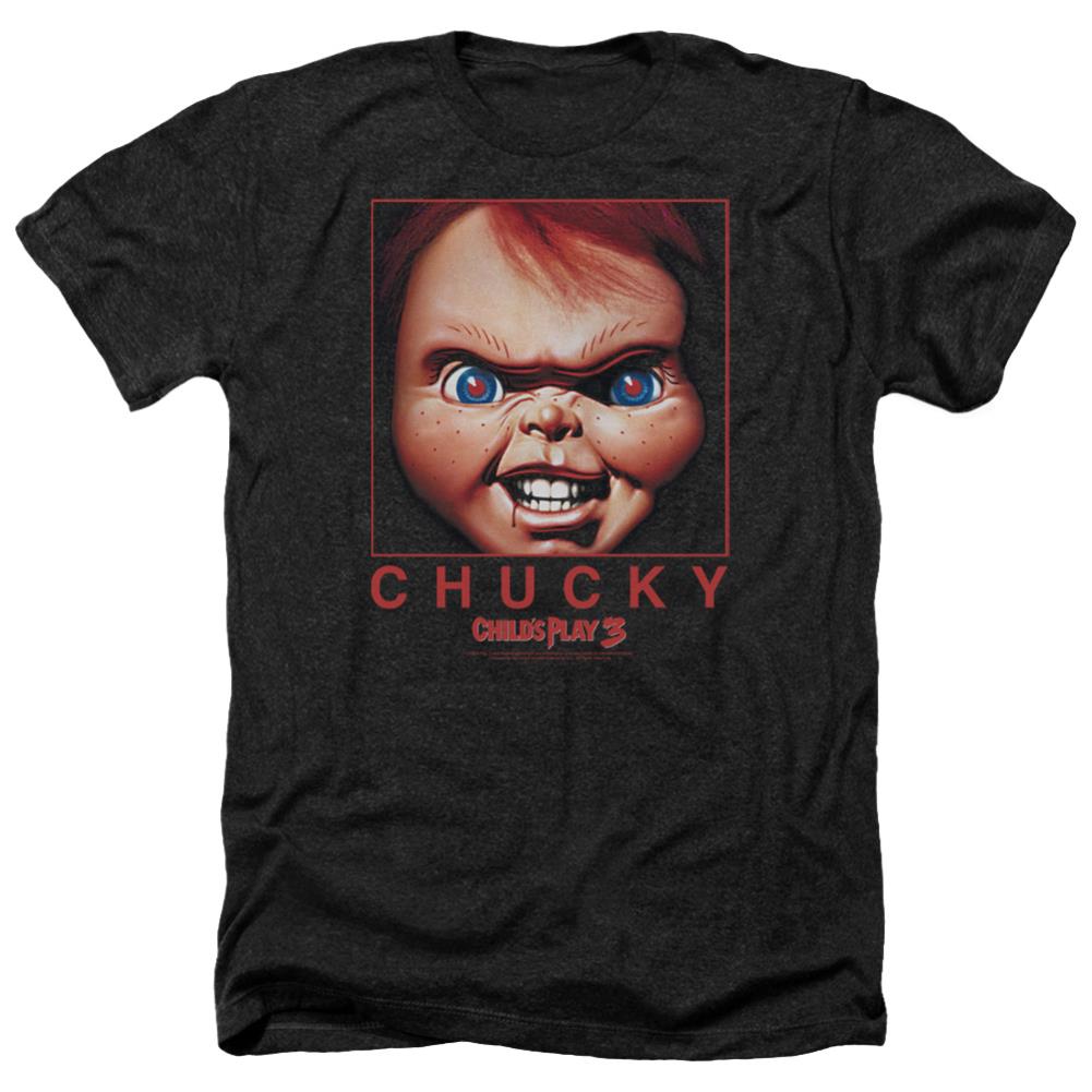Child's Play Chucky Squared Men's 30/1 Heather 60 40 Poly Short-Sleeve T-Shirt