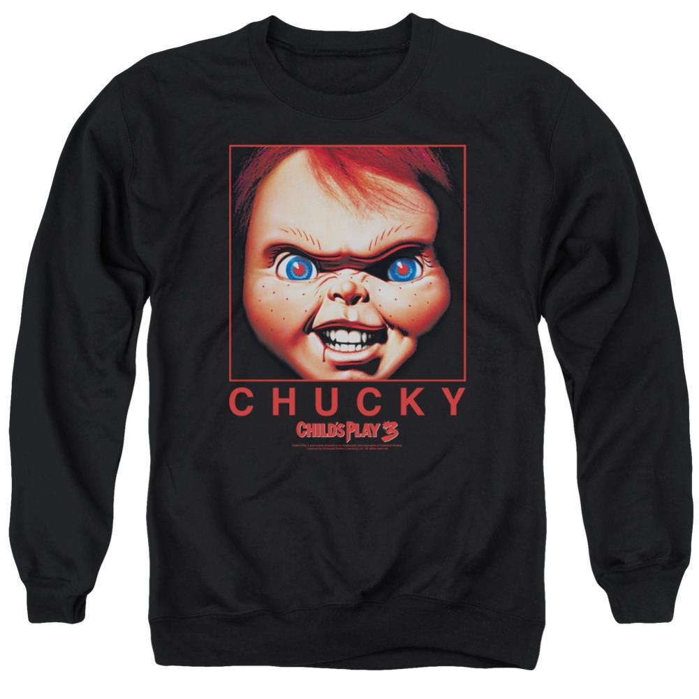 Child's Play Chucky Squared Men's Crewneck 50 50 Poly Long-Sleeve T-Shirt