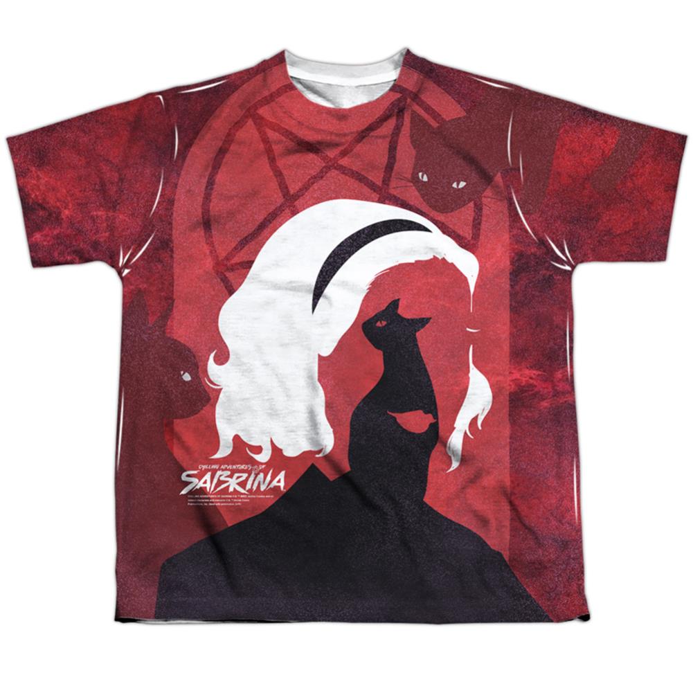 Chilling Adventures Of Sabrina Cats Youth Regular Fit Poly Short-Sleeve T-Shirt