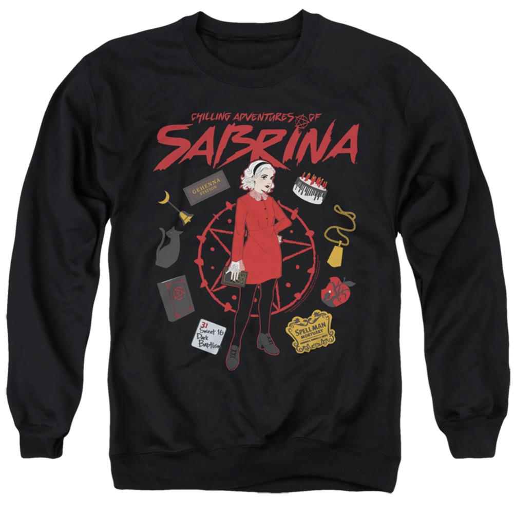 Chilling Adventures Of Sabrina Circle Men's Crewneck 50 50 Poly Long-Sleeve T-Shirt