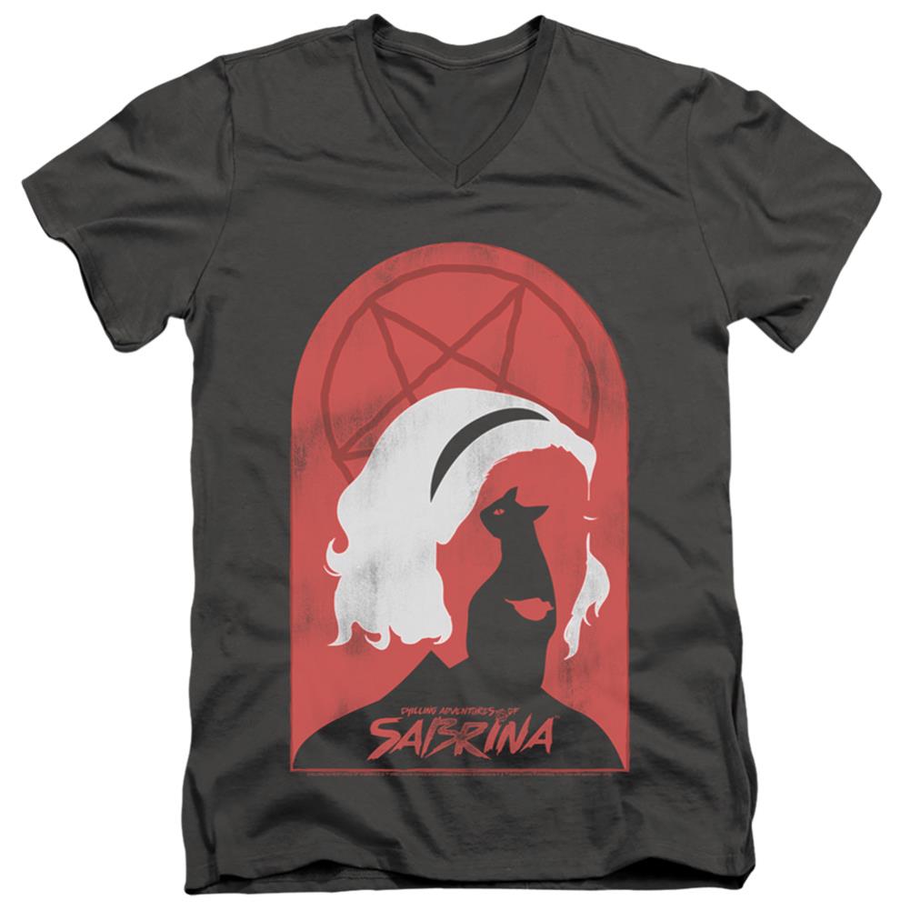 Chilling Adventures Of Sabrina Sabrina And Salem Men's 30/1 Cotton Slim V-Neck T-Shirt