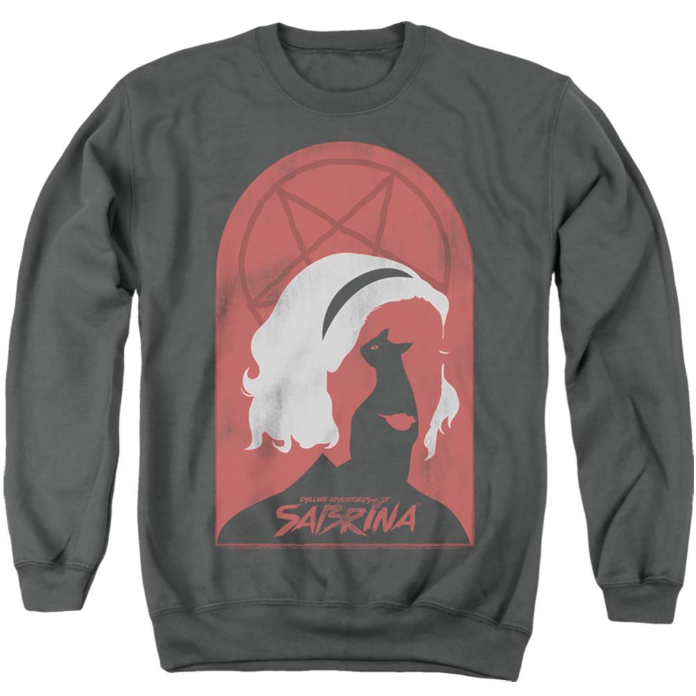 Chilling Adventures Of Sabrina Sabrina And Salem Men's Crewneck 50 50 Poly Long-Sleeve T-Shirt