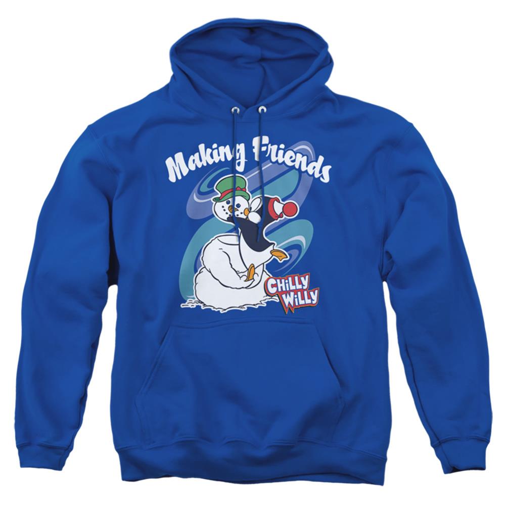 Chilly Willy Making Friends Men's Pull-Over 75 25 Poly Hoodie
