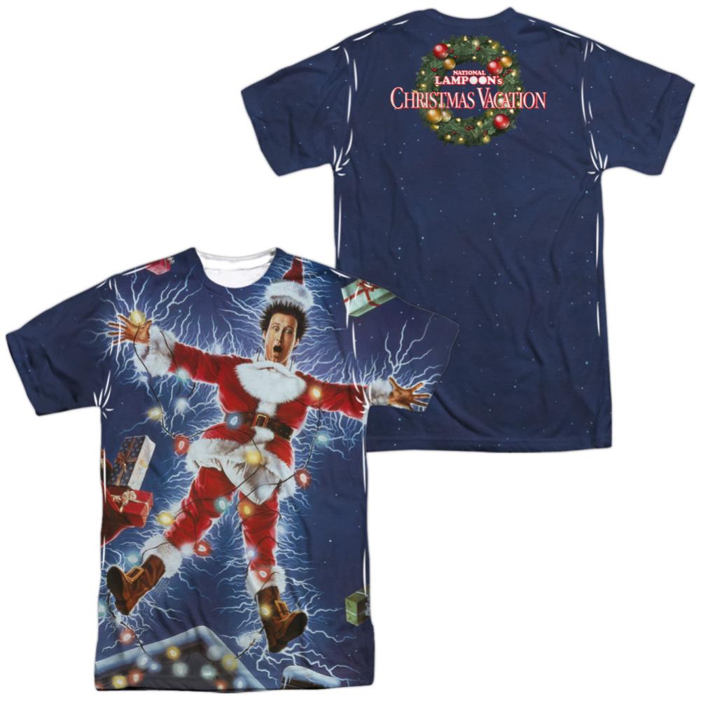 Christmas Vacation Electrified (Front/Back Print) Men's Regular Fit Polyester Short-Sleeve T-Shirt