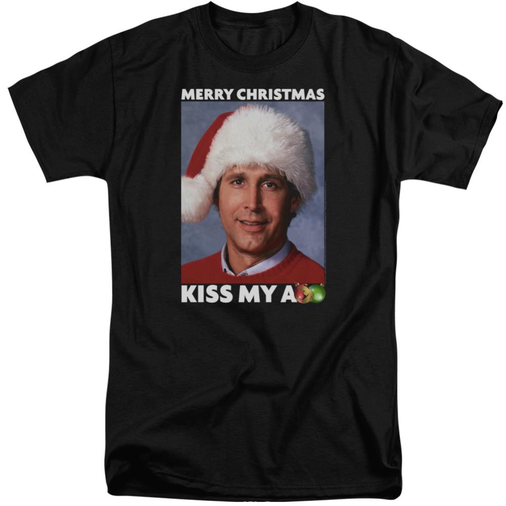 Christmas Vacation Merry Kiss Men's 18/1 Tall Cotton Short-Sleeve T-Shirt