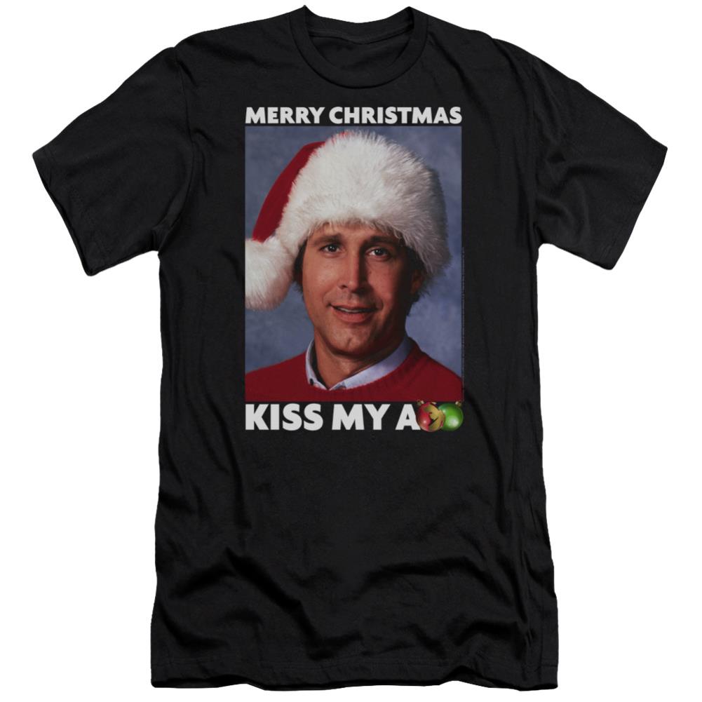 Christmas Vacation Merry Kiss Men's Ultra-Soft 30/1 Cotton Slim Short-Sleeve T-Shirt