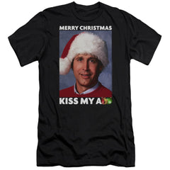 Christmas Vacation Merry Kiss Men's Ultra-Soft 30/1 Cotton Slim Short-Sleeve T-Shirt