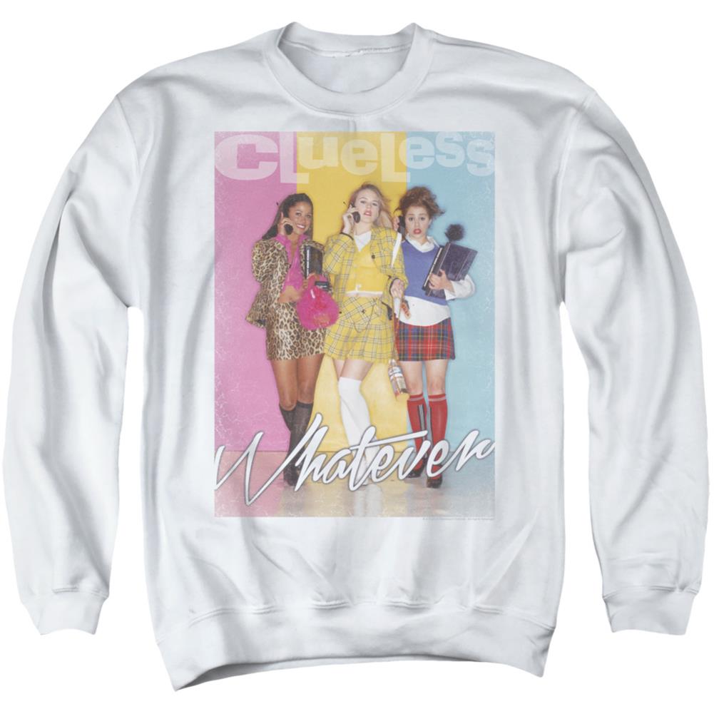Clueless Whatever Men's Crewneck 50 50 Poly Long-Sleeve T-Shirt